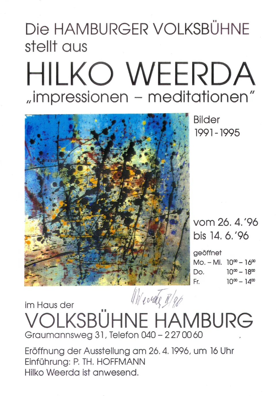 Ausstellungsplakat der Hamburger Volksbühne, 1996